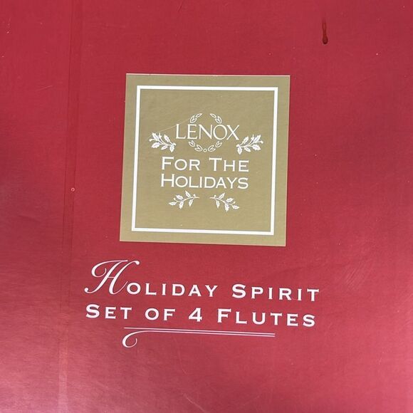 4~ 10-1/2" LENOX Holiday Spirit Fluted Champagne Glasses - Picture 7 of 7